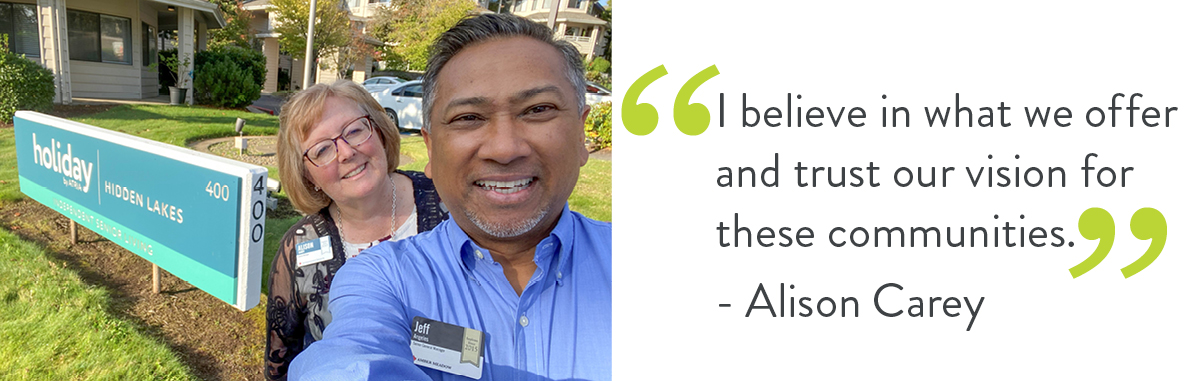 "I believe in what we offer and trust our vision for these communities." - Alison Carey