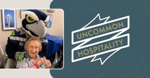 What a Seahawks Mascot Visit Says About Working at Holiday Bridge Park
